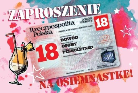 Zaproszenie Urodziny Osiemnastka ZA-101 (10szt.)