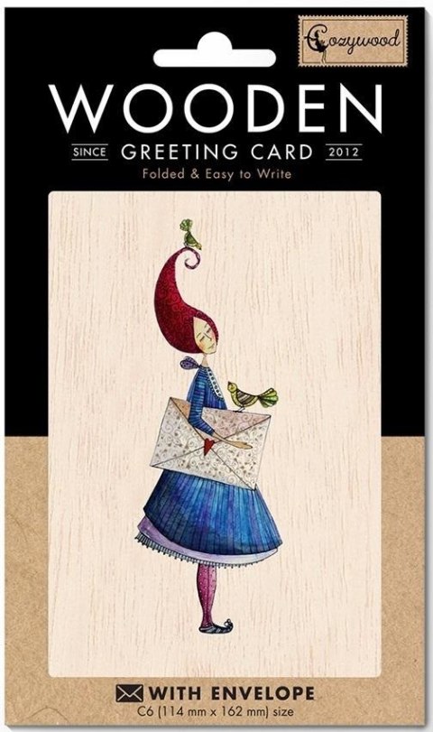 Karnet drewniany C6 + koperta List