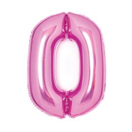 Balon foliowy cyfra 0 różowa 47x66cm