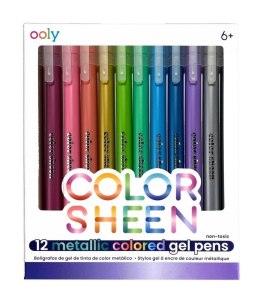 Długopisy żelowe metaliczne Color Sheen 12szt