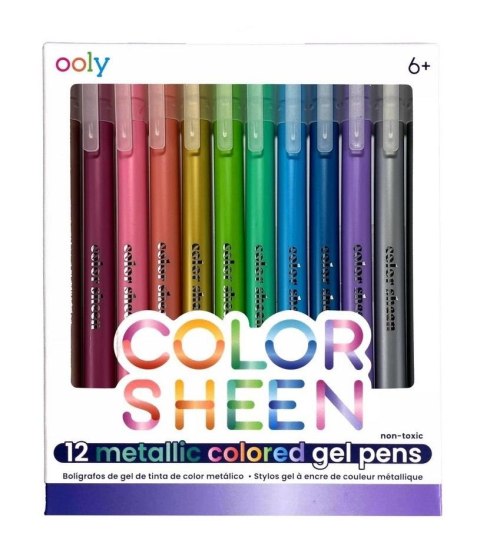 Długopisy żelowe metaliczne Color Sheen 12szt