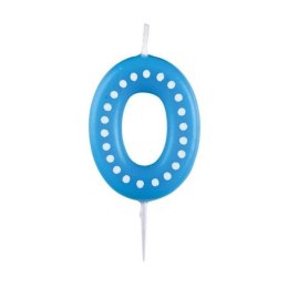 Świeczka cyferka 0 kropki i paski