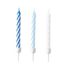 Świeczki urodzinowe niebieskie 10szt. MIX
