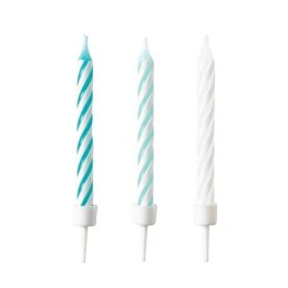 Świeczki urodzinowe turkusowe 10szt. MIX