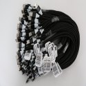 OMEGA MICRO USB TO USB FABRIC BRAIDED CABLE KABEL 2A 1M POLYBAG BLACK [44173]