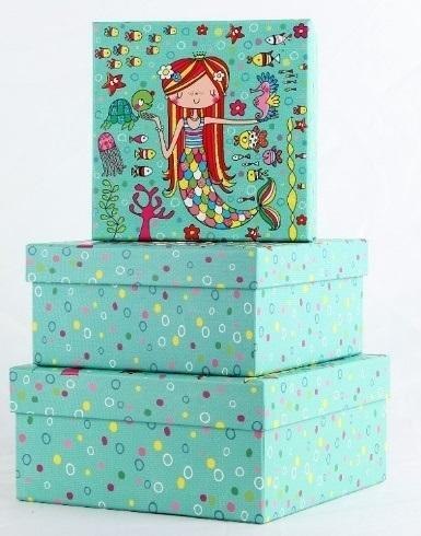 Pudełko prezentowe 3szt syrenka ROZETTE