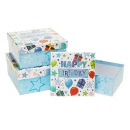 Pudełko prezentowe 3szt urodziny ROZETTE