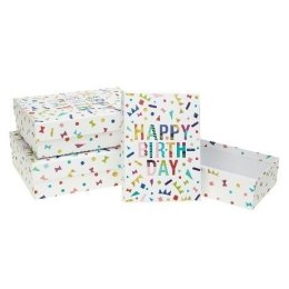 Pudełko prezentowe 3szt urodziny ROZETTE