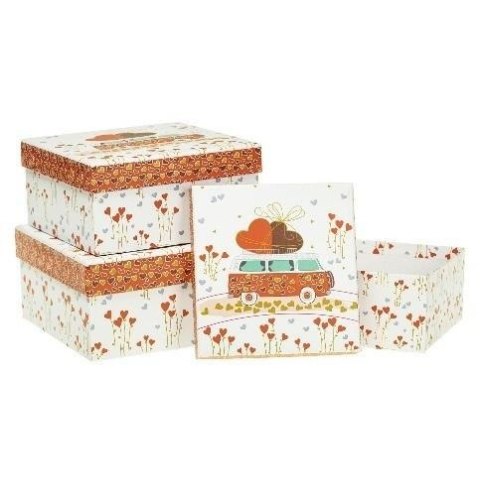 Pudełko prezentowe 3szt serca ROZETTE