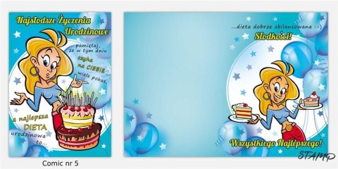 Karnet Comic B6 + koperta wzór nr 05 Urodziny