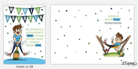 Karnet Comic B6 + koperta wzór nr 28 Urodziny