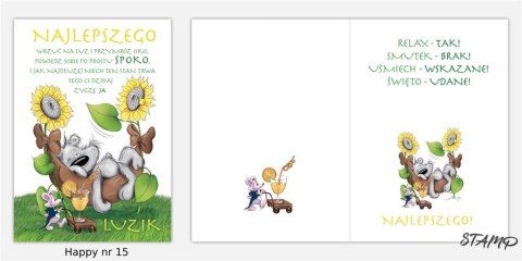 Karnet Happy B6 + koperta wzór nr 15