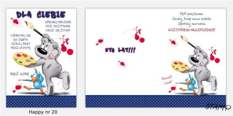 Karnet Happy B6 + koperta wzór nr 20