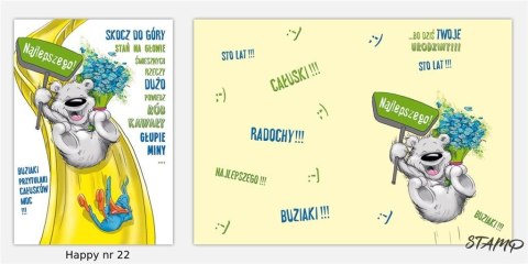 Karnet Happy B6 + koperta wzór nr 22