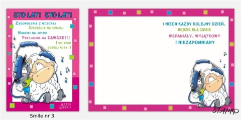 Karnet Smile B6 + koperta wzór nr 03