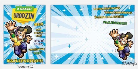 Karnet Young B6 + koperta wzór nr 012 Urodziny