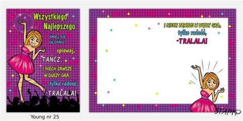 Karnet Young B6 + koperta wzór nr 025