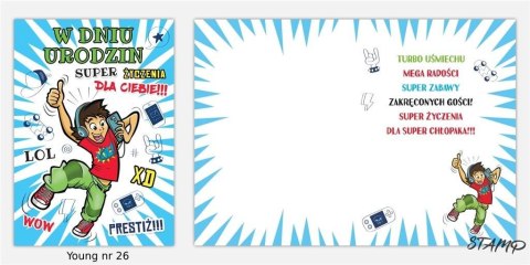 Karnet Young B6 + koperta wzór nr 026 Urodziny