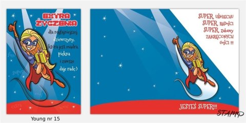 Karnet Young B6 + koperta wzór nr 15