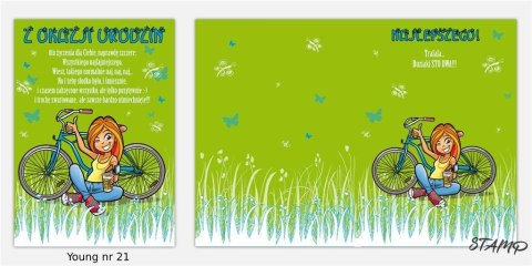 Karnet Young B6 + koperta wzór nr 21 Urodziny