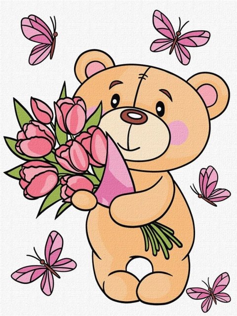 Malowanie po numerach - Uroczy miś 30x40cm