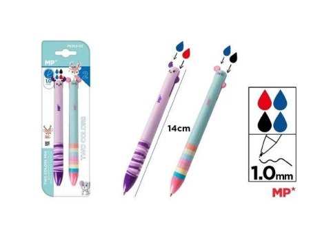 Długopis dwukolorowy jelonek i myszka 2szt