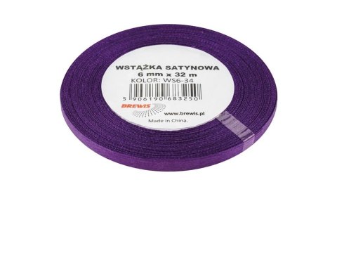 Wstążka satynowa fioletowa 6mmx32m