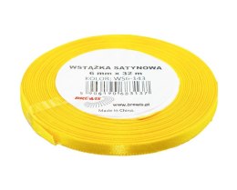 Wstążka satynowa jasna żółta 6mmx32m