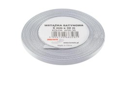 Wstążka satynowa platynowa 6mmx32m
