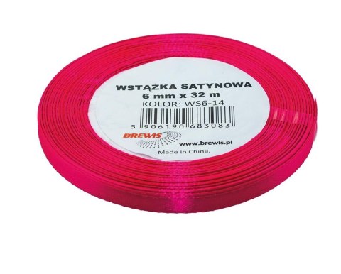 Wstążka satynowa różowa 6mmx32m