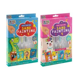 Zestaw obrazków samoprzylepnych + piasek różowy