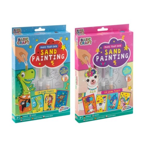 Zestaw obrazków samoprzylepnych + piasek różowy