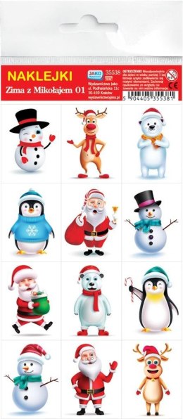 Naklejki. Zima z Mikołajem