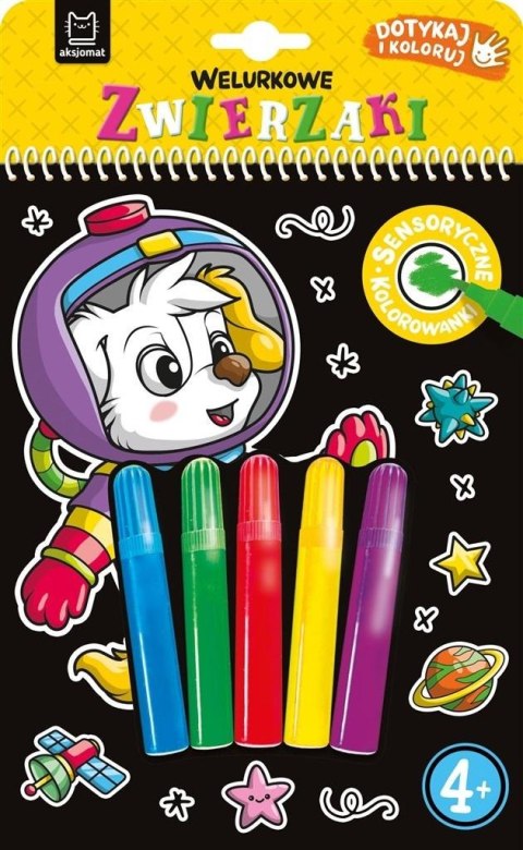Dotykaj i koloruj Welurowe kolorowanki Zwierzaki