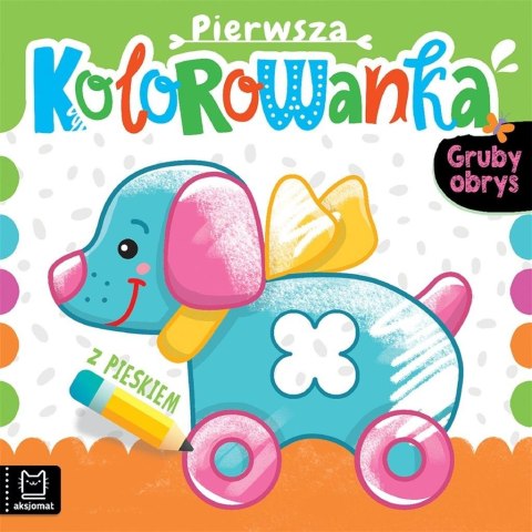 Pierwsza kolorowanka z pieskiem. Gruby obrys