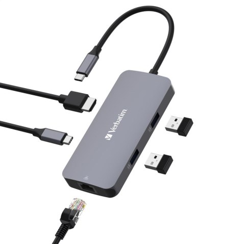 VERBATIM KONCENTRATOR USB-C PRO 5 PORT HUB HDMI 4K 60HZ GIGABIT ETHERNET PD CMH-05 32150