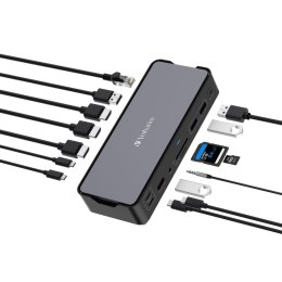 VERBATIM USB-C PRO DOCKING STATION 15 PORT 2X USB-C GEN2 1x USB-A 2 x HDMI DP RJ45 SD CDS-15 32171