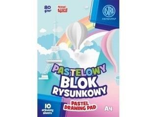 Blok kolorowy pastel A4/10K barwiony (10szt) ASTRA