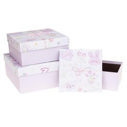 Pudełko prezentowe z kokardą 3szt pastel ROZETTE