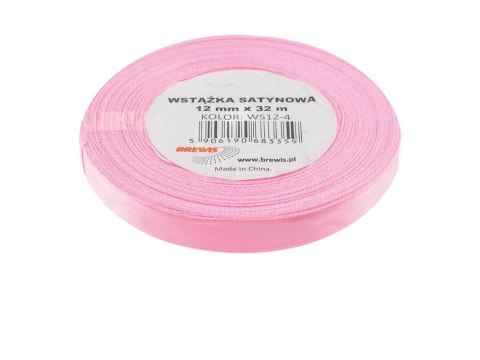 Wstążka satynowa jasna różowa 12mmx32m