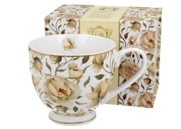 Porcelanowy kubek na stopce English Roses White 530 ml