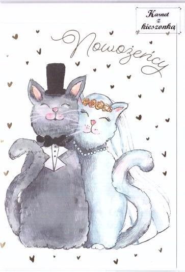 Karnet B6 z kieszonką - Koty