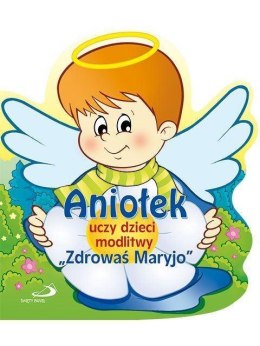 Aniołek uczy dzieci modlitwy Zdrowaś Maryjo