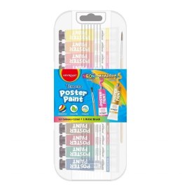 Farby plakatowe + pędzelek 12x12ml