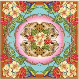 Karnet kwadrat z kopertą Leopards & Hummingbirds