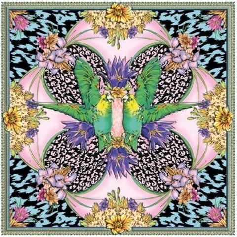 Karnet kwadrat z kopertą Tropical Parrots