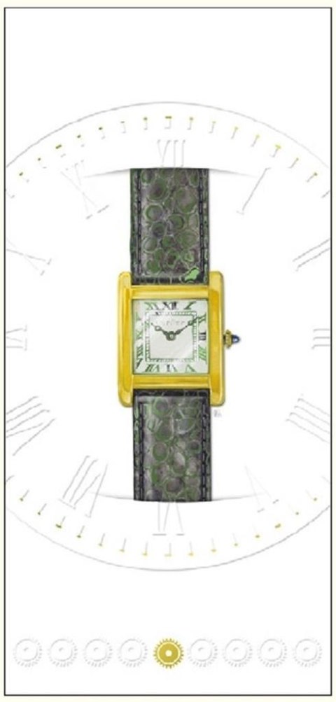 Karnet 10x21cm + koperta Zegarek kwadrat