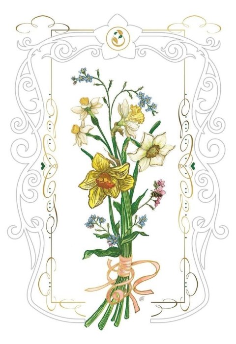 Karnet 12x18cm + koperta Żonkile