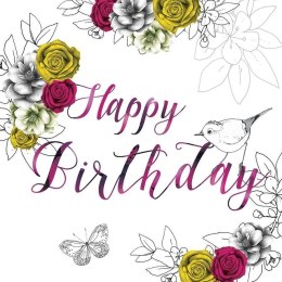 Karnet Swarovski kwadrat CL1401 Urodziny kwiaty