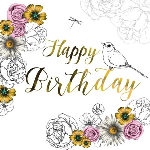 Karnet Swarovski kwadrat CL1403 Urodziny kwiaty